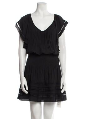Ramy Brook Black Mini Dress with Flutter Sleeves